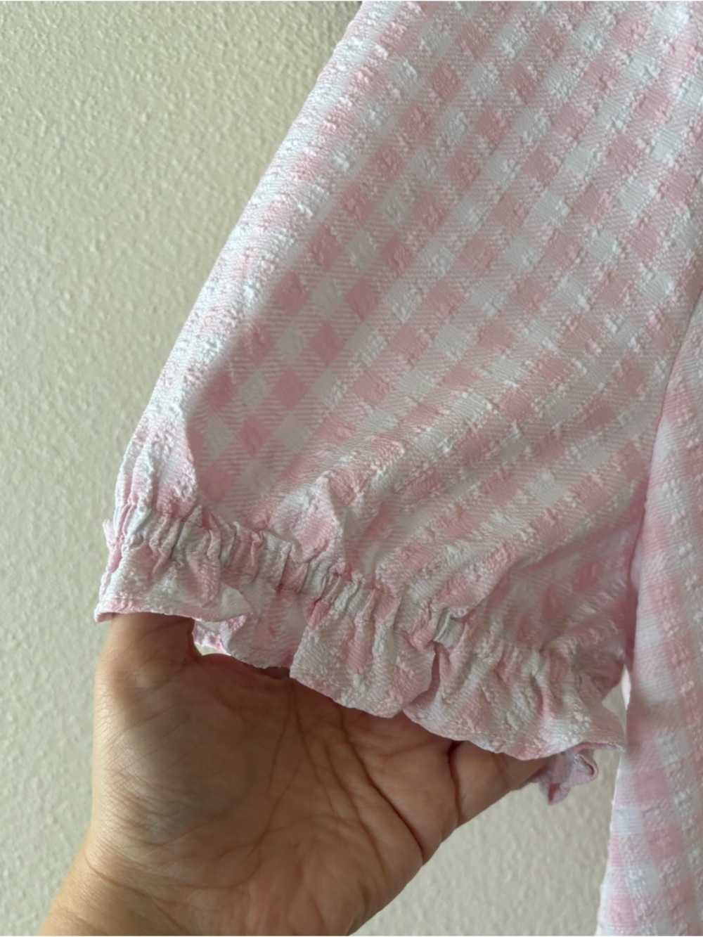crown & ivy Pink Gingham Ruffle Top - Picture 3 of 7